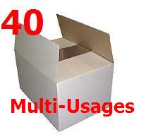 - LOT DE 40 GRANDS CARTONS DEMENAGEMENTS (BLANC) MULTI - USAGES