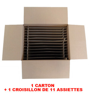 -ENSEMBLE COMPOSE: 1 CARTON + 1 CROISILLON POUR RANGER 11 ASSIETTES -ENSEMBLE COMPOSE: 1 CARTON + 1 CROISILLON POUR RANGER 11 ASSIETTES