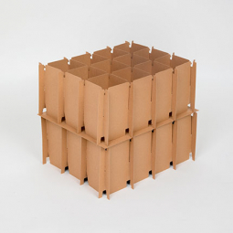 Boîte d'emballage en carton recyclé pour 32 verres avec croisillons, pour  le déplacement et le rangement