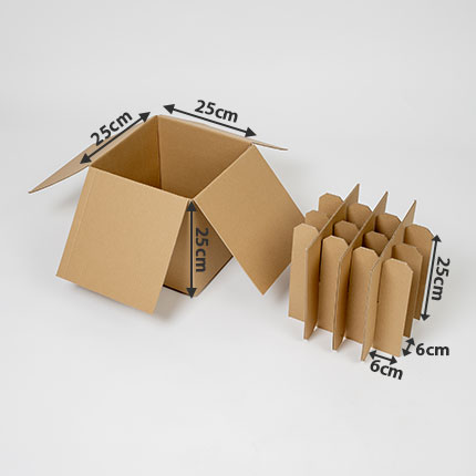 Caisse de rangement en carton pour emballer 24 ou 48 assiettes