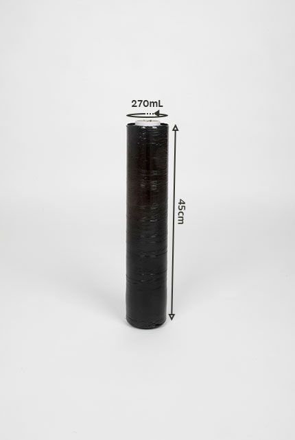 Rouleau de film élastique manuel pour emballage industriel 2 unités OFITURIA Film noir pour emballage de 50 cm x 200 mètres de longueur