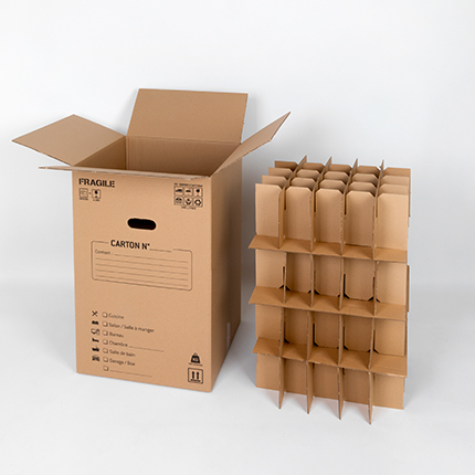 Cartons de déménagement kraft brun double cannelure H 35 x L 50 x P 28 cm