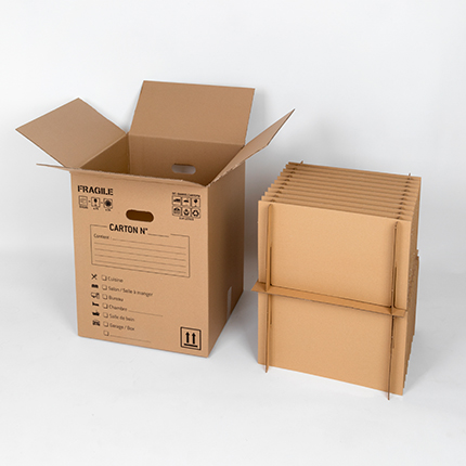 Carton déménagement barrel avec kit 48 assiettes
