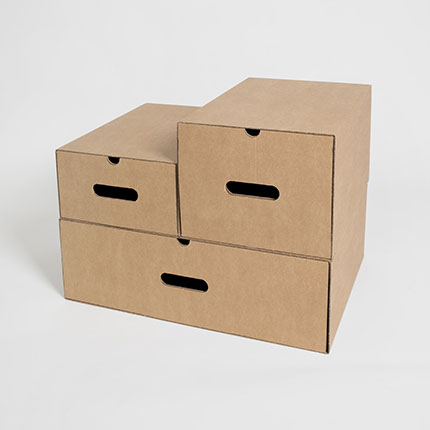 Boîte de rangement chaussures en carton avec tiroirs